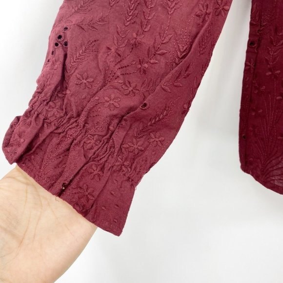 NWT Madewell Embroidered Eyelet Ruffled Popover Top XS - Picture 8 of 9
